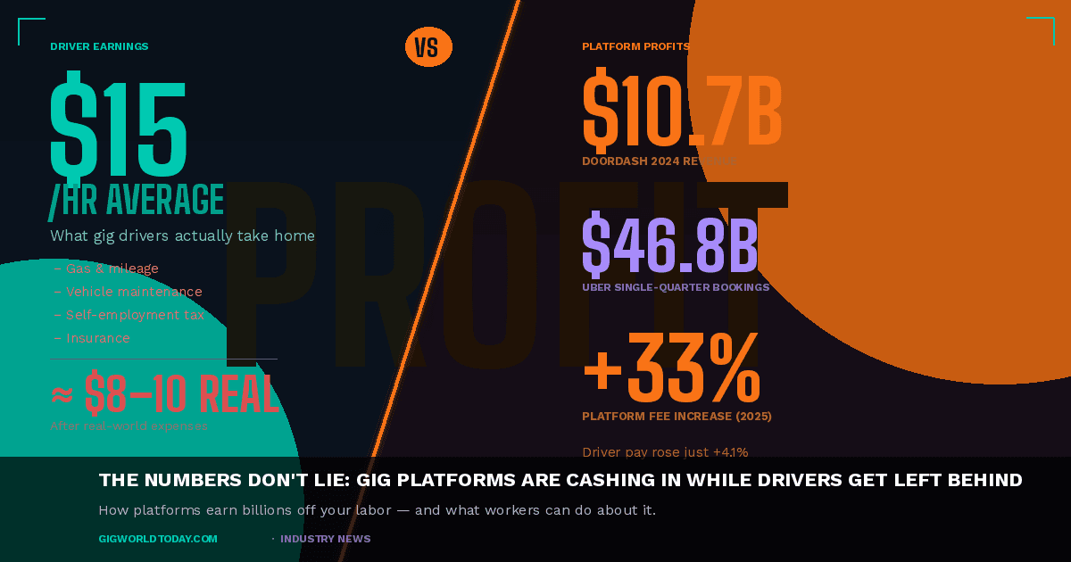 The Numbers Don't Lie: Gig Platforms Are Cashing In While Drivers Get Left Behind