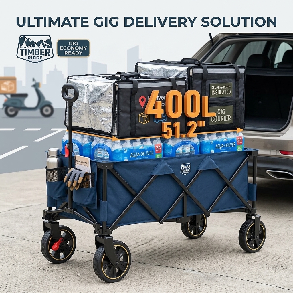 Folding wagon for delivery drivers